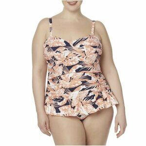 Tropical Escape Women's Plus One - Piece Swimsuit Palm Trees Size 22W